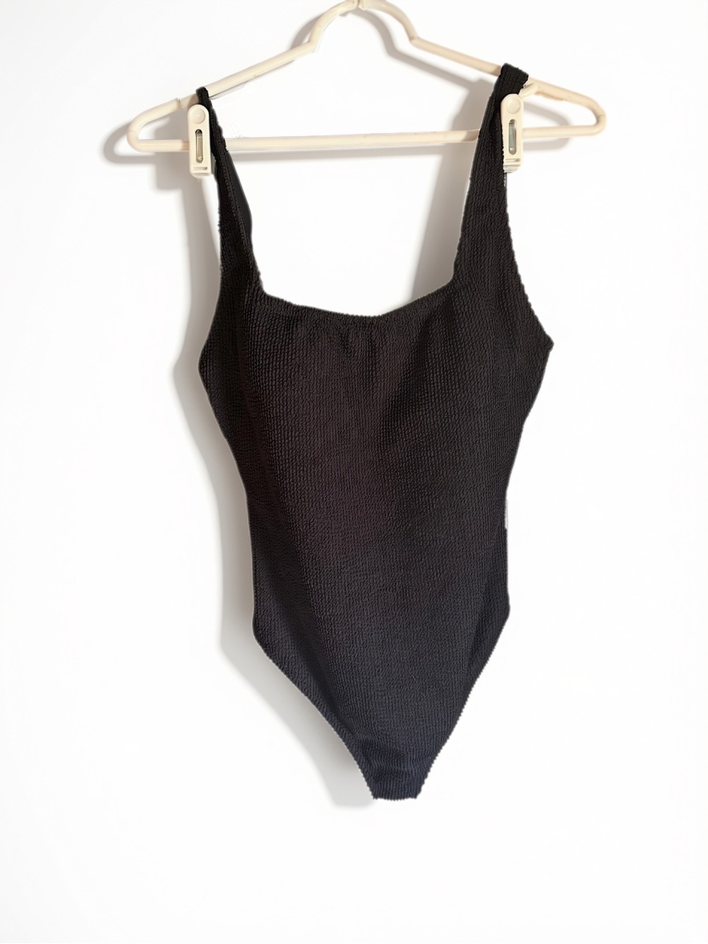 Shade & Shore Black  One-Piece Swimsuit with Scoop Neck